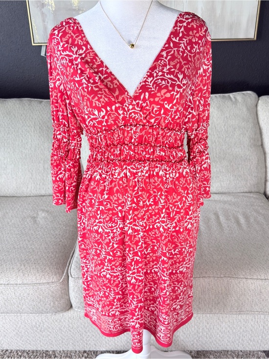 Max Edition Dresses & Skirts - Max Edition Red Floral Midi Dress with V-Neck